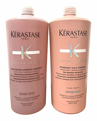Kérastase 34oz Chroma Absolu Bain Riche Chroma Respect & Chroma Absolu Fondant Cica Chroma Duo Women 3 Kérastase 34oz Chroma Absolu Bain Riche Chroma Respect & Chroma Absolu Fondant Cica Chroma Duo Women